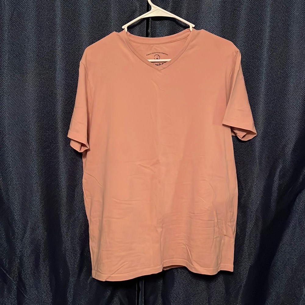 Organic Cotton T shirt, Large, Pink/Salmon